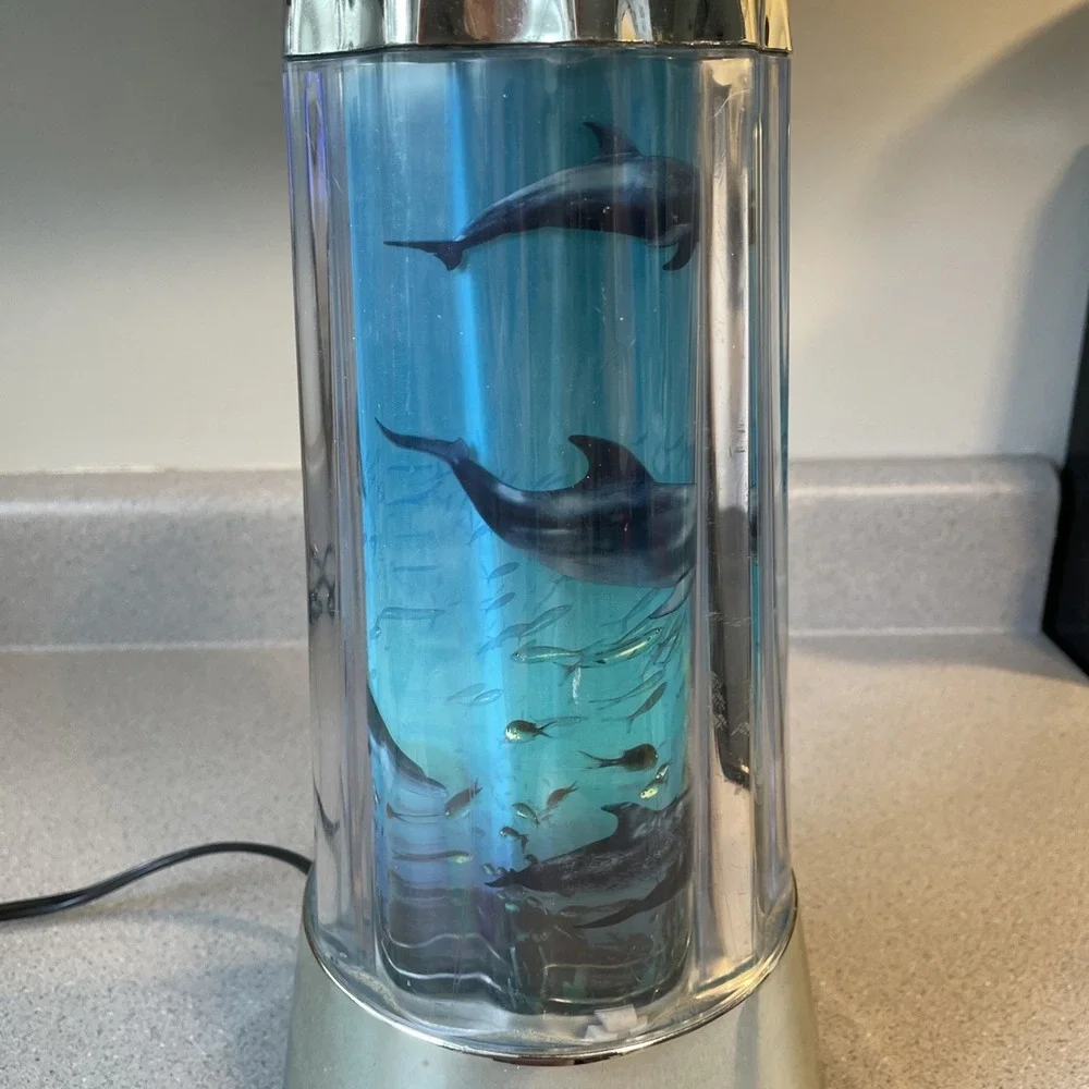 Vintage 1990s Fish Motion Lamp Bright Night Light Rotating Ocean Aquarium Tanaka